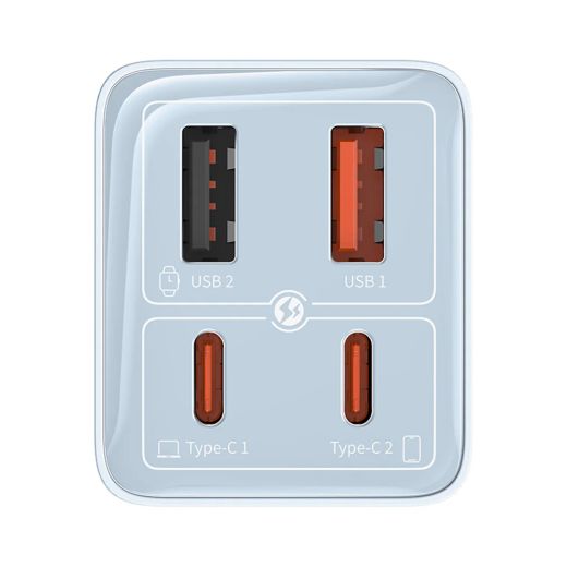 Швидка зарядка Baseus GaN6 Pro 4 Ports Fast Charger 65W Blue (P10162701313-00)
