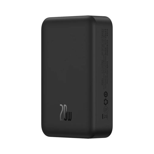 Повербанк Baseus Airpow Magnetic Mini Wireless Fast Charge Power Bank 20000mAh 20W Black (PPCX150001) - With Simple Series Charging Cable Type-C to Type-C (20V/3A) 30cm Black