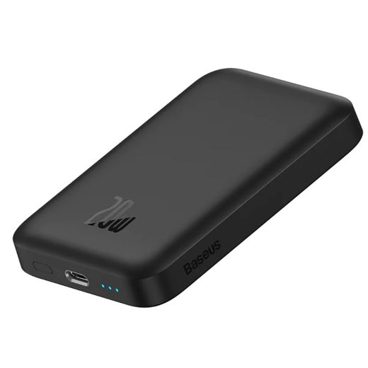 Повербанк (внешний аккумулятор) с беспроводной зарядкой Baseus Power Bank Magnetic Wireless 6000mAh 20W Black (PPCX020001)