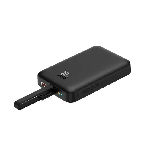 Повербанк з кабелем USB-C Baseus Magnetic Power Bank 30W 10000mAh With Built-in USB-C Cable Black (P1002210B113-00)