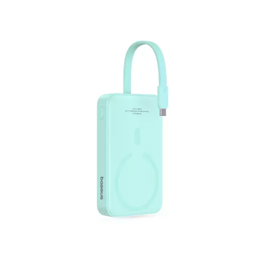 Повербанк с кабелем USB-C Baseus Magnetic Power Bank 30W 10000mAh With Built-in USB-C Cable Green (P1002210B333-00)