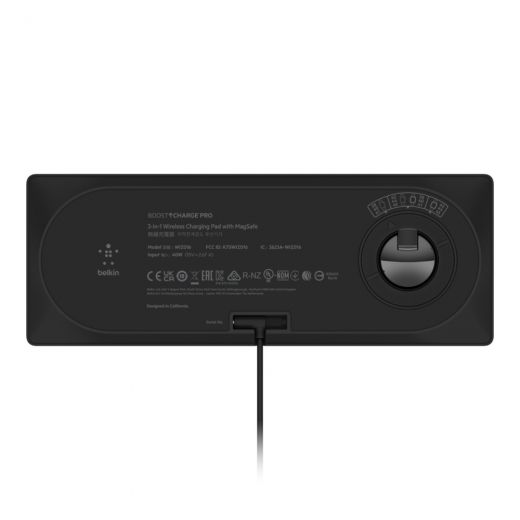 Беспроводная зарядка Belkin BOOST↑CHARGE PRO 3-in-1 Wireless Charging Pad with MagSafe Black (WIZ016TTBK)