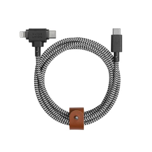 Кабель Native Union Belt Cable Duo 1.5m USB-C | Lightning Zebra