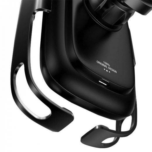 Автомобільний тримач Baseus Rock-solid Electric Holder Wireless charger Black (WXHW01-01)