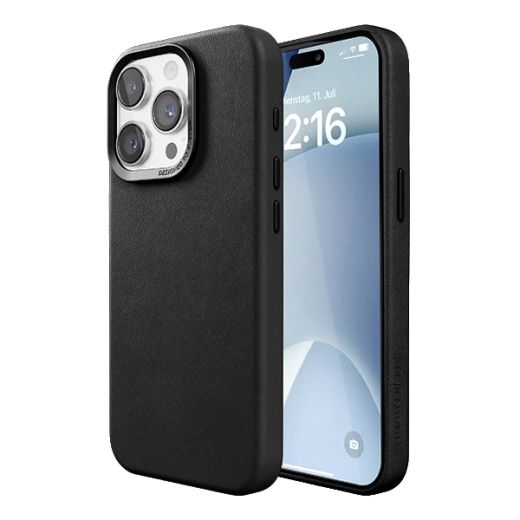 Чохол з екологічної шкіри Woodcessories Bio Organic Leather Case Black для iPhone 15 Pro