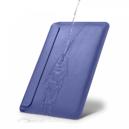 Чехол из натуральной кожи WIWU Skin Pro Geniunie Leather Sleeve Series Blue для MacBook Pro 16" M1 | M2 | M3 | M4 (2021 | 2022 | 2023 | 2024) | Air 15" M4 | M3 | M2 (2025 | 2024 | 2023)