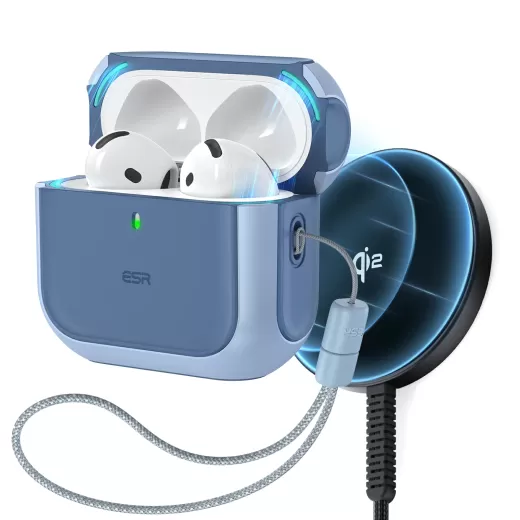 Чехол ESR Orbit Hybrid Snap-and-Charge Bundle Blue для AirPods 4 (2024)