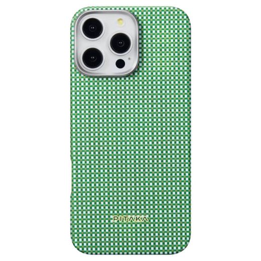 Карбоновый чехол Pitaka Ultra-Slim Case Forest Green для iPhone 16 Pro (KI1601PFOR)