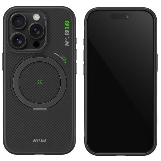 Карбоновый чехол Blueo Aramid Fiber Case with ROTATABLE Stand Black для iPhone 16 Pro Max (BL-054I16PM)