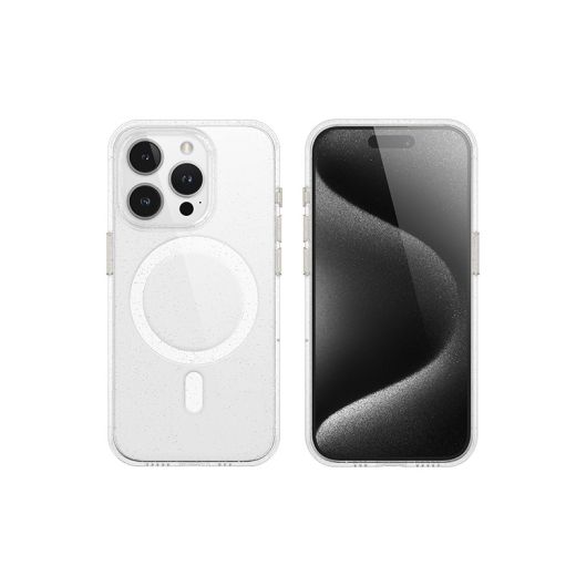 Прозорий чохол Blueo Crystal Drop PRO Resistance with MagSafe Glitter Transparent для iPhone 15 Pro (B41-I15PGTR)