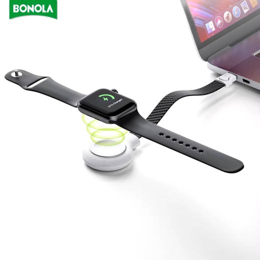 Беспроводная зарядка CasePro Bonola Braided Lanyard Watch Charger Buckle для Apple Watch Ultra | 9 | 8 | 7 (B029-A-W)