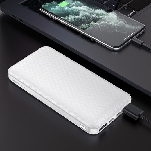 Повербанк (внешний аккумулятор) BOROFONE BJ3 Minimalist 10000mAh White