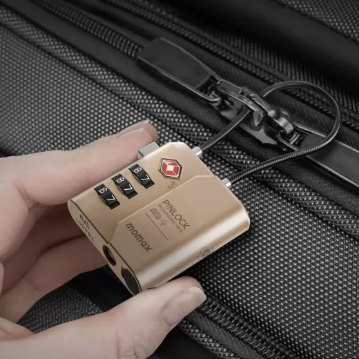 Розумний замок для багажу Momax PinLock Find My Locator with TSA Padlock Black