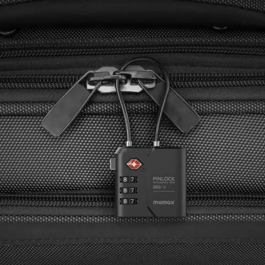 Розумний замок для багажу Momax PinLock Find My Locator with TSA Padlock Black