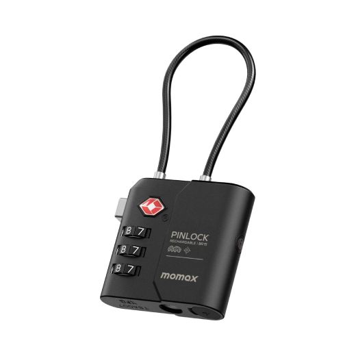 Розумний замок для багажу Momax PinLock Find My Locator with TSA Padlock Black