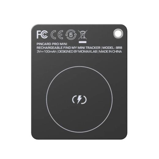 Трекер-карта Momax PinCard Pro Mini Rechargeable Find My Tracker Black