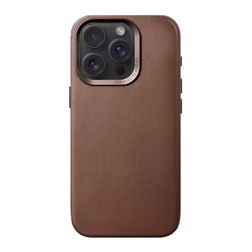 Чехол с экологической кожи Woodcessories Bio Organic Leather Case Brown для iPhone 15 Pro Max