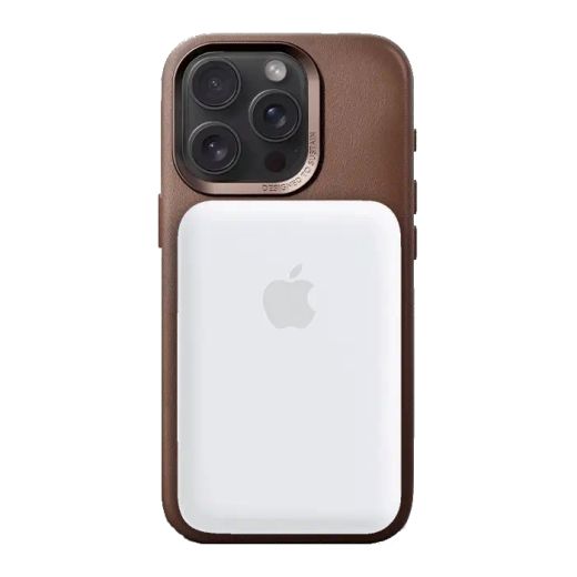 Чехол с экологической кожи Woodcessories Bio Organic Leather Case Brown для iPhone 15 Pro Max