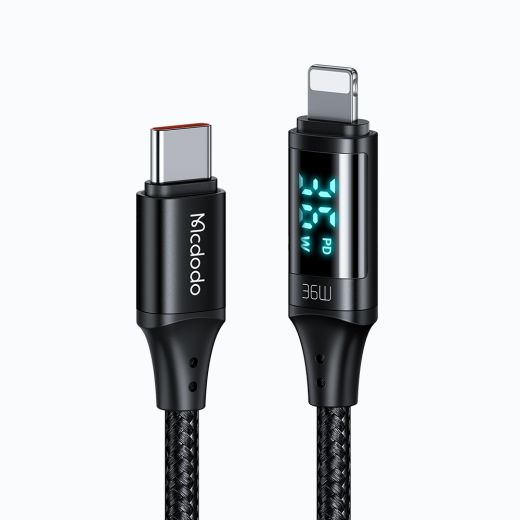 Кабель Mcdodo Digital HD Type-c to Lightning PD 36W 20W Smart Data Cable 1.2m Black (CA-103)