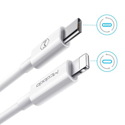 Кабель Mcdodo PD Quick Charge Lightning to Type-C Cable White (CA-709)