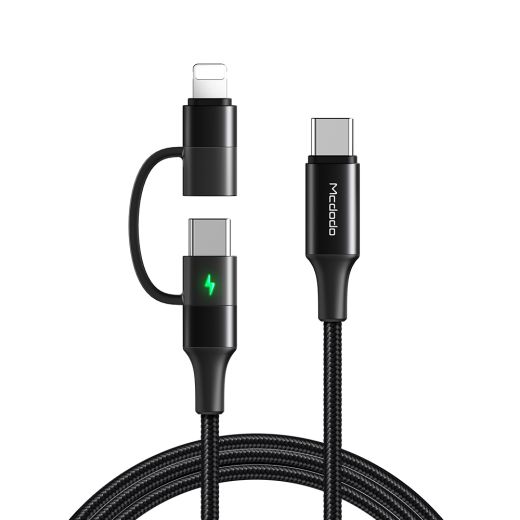 Кабель Mcdodo USB-C To Lightning And USB-C 2 in 1 PD Cable Black (CA-712)