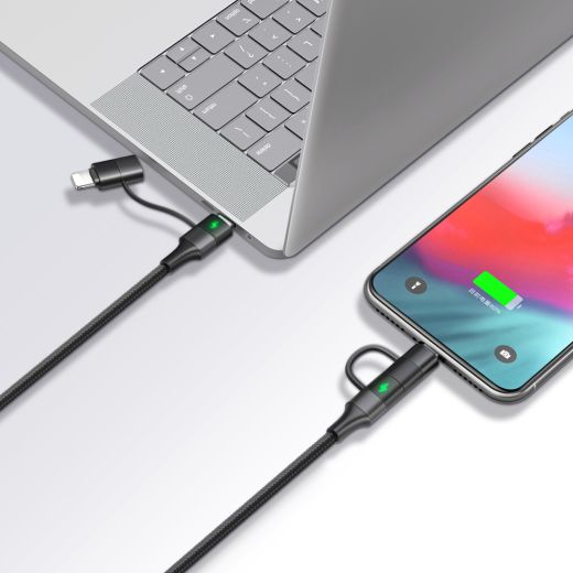 Кабель Mcdodo USB-C To Lightning And USB-C 2 in 1 PD Cable Black (CA-712)