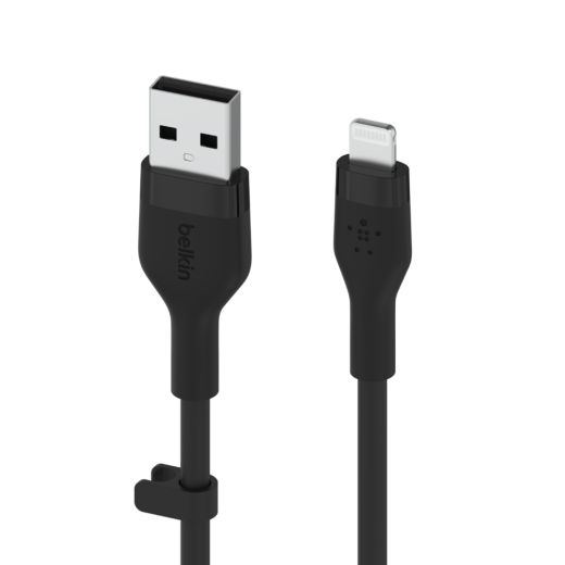 Силиконовый кабель Belkin Flex USB-A - Lightning Black 1m (CAA008bt1MBK)