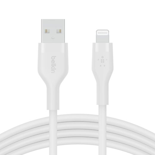 Силиконовый кабель Belkin Flex USB-A - Lightning White 1m (CAA008BT1MWH)