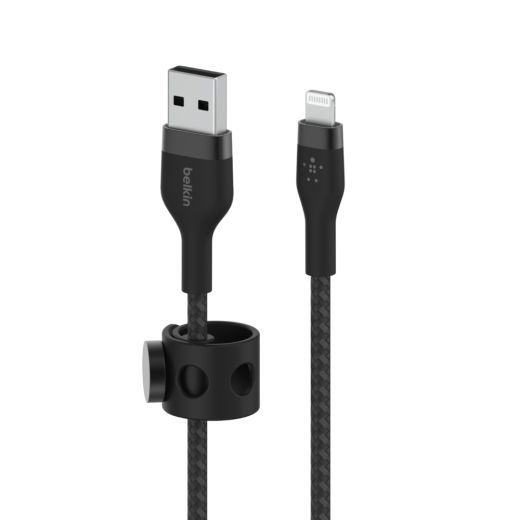 Силиконовый кабель Belkin PRO Flex USB-A - Lightning Black 1m (CAA010BT1MBK)