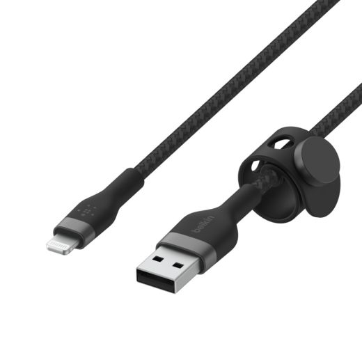 Силиконовый кабель Belkin PRO Flex USB-A - Lightning Black 1m (CAA010BT1MBK)