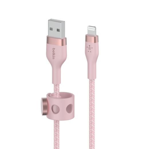 Силіконовий кабель Belkin PRO Flex USB-A - Lightning Pink 1m (CAA010BT1MPK)