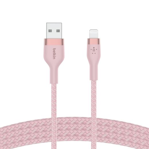 Силіконовий кабель Belkin PRO Flex USB-A - Lightning Pink 1m (CAA010BT1MPK)
