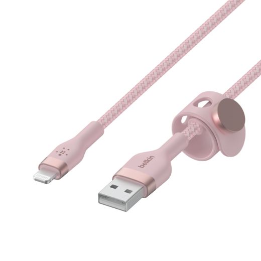 Силіконовий кабель Belkin PRO Flex USB-A - Lightning Pink 1m (CAA010BT1MPK)