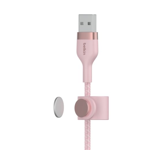 Силіконовий кабель Belkin PRO Flex USB-A - Lightning Pink 1m (CAA010BT1MPK)