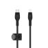 Силіконовий кабель Belkin PRO Flex USB-C - Lightning Black 1m (CAA011BT1MBK)