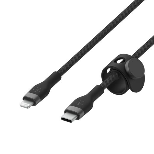 Силиконовый кабель Belkin PRO Flex USB-C - Lightning Black 1m (CAA011BT1MBK)