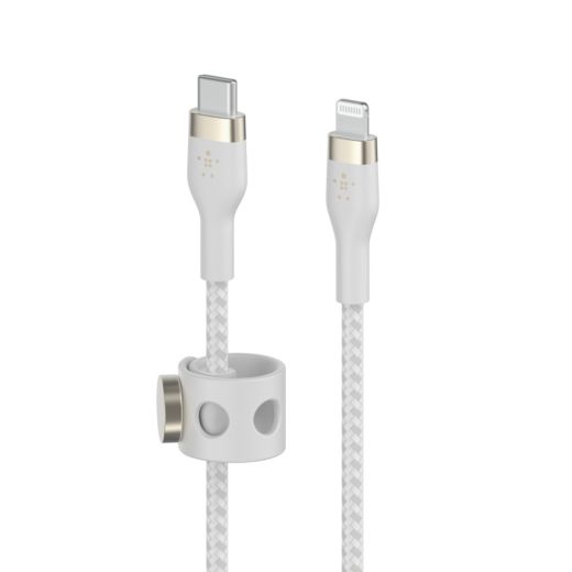 Силиконовый кабель Belkin PRO Flex USB-C - Lightning White 1m (CAA011BT1MWH)