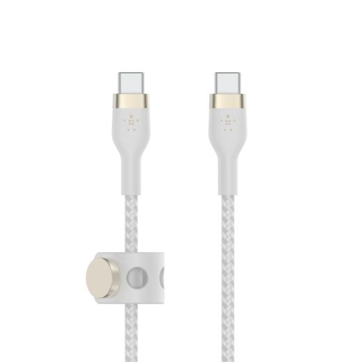 Силіконовий кабель Belkin PRO Flex USB-C to USB-C White 1m (CAB011BT1MWH)
