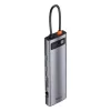 Адаптер Baseus Metal Gleam Multi-functional 11 в 1 Type-C to HDMI | USB3.0| PD | RJ45 | SD/TF | VGA | 3.5mm Gray (CAHUB-CT0G)
