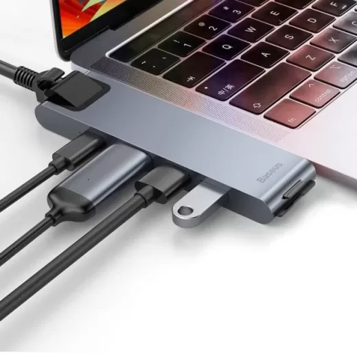 USB-хаб Baseus Thunderbolt 7 в 1 (CAHUB-L0G)