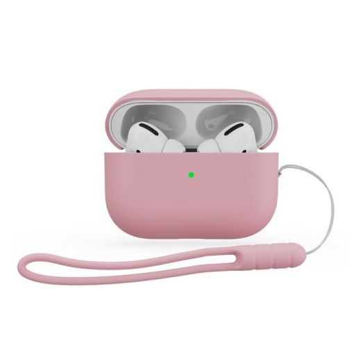 Чохол з ремінцем CasePro Silicon Pink Sand для AirPods Pro 2 (2022)