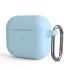 Силіконовий чохол із карабіном CasePro Protective Silicone Case Light Blue для AirPods 3