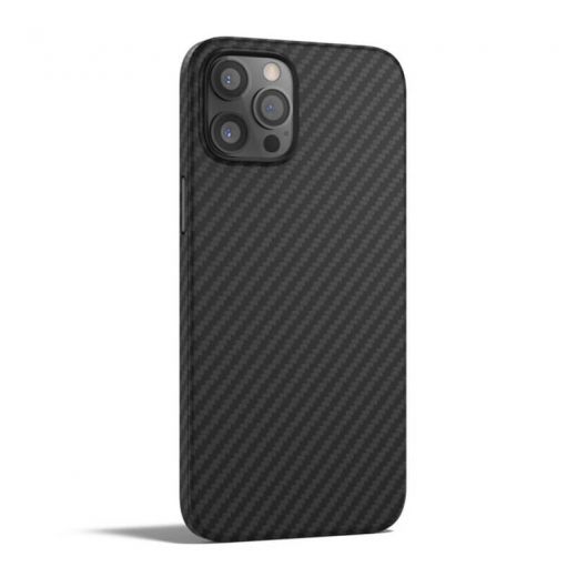 Карбоновий чохол CasePro Aramid Fiber Case Matte Black для iPhone 13 Pro