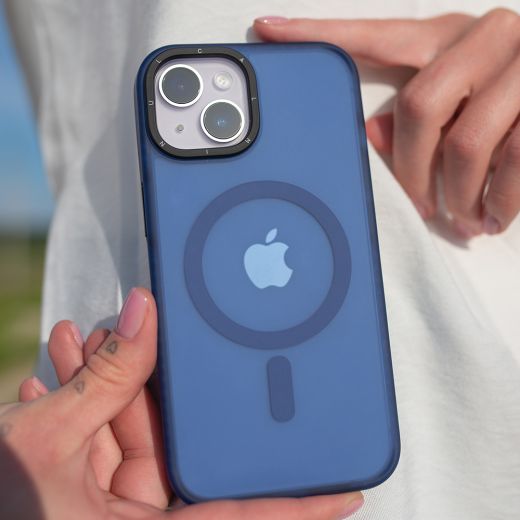 Чехол CasePro Frosted with MagSafe Dark Blue для iPhone 14