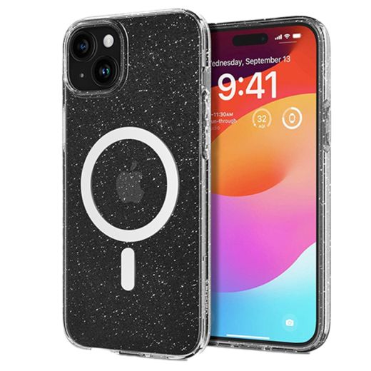 Чохол CasePro Glitter Case with MagSafe Transparent для iPhone 15
