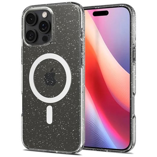 Чехол CasePro Glitter Case with MagSafe Transparent для iPhone 16 Pro