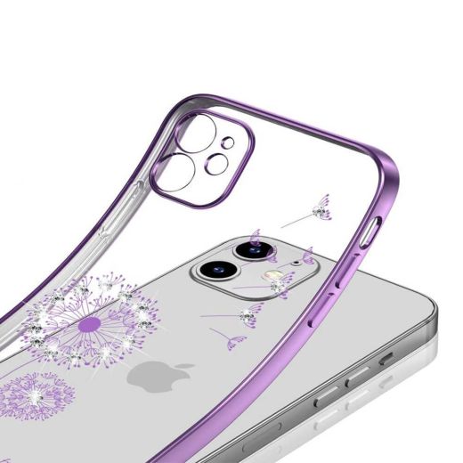 Чохол CasePro Glitter Plating Floral Case Purple для iPhone 13 Pro Max