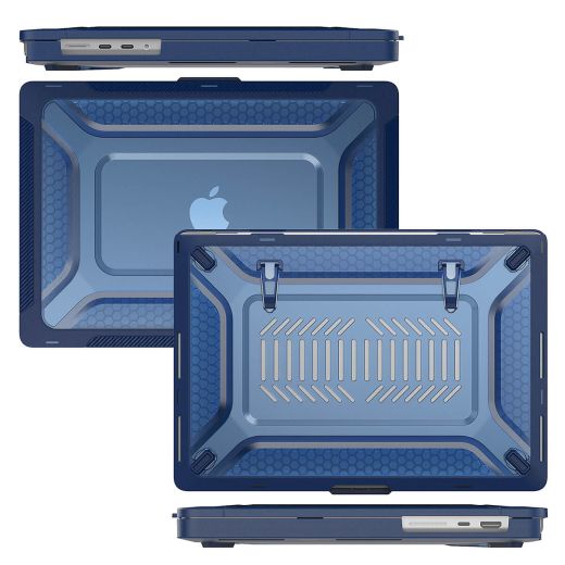 Противоударный чехол с подставкой CasePro Hard Shell Case Navy для MacBook Pro 14" (2021 | 2022 | 2023  M1 | M2 | M3)