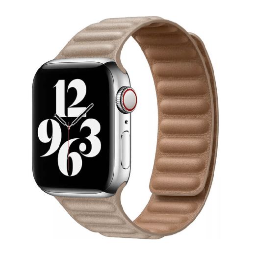 Шкіряний ремінець CasePro Leather Link Beige для Apple Watch 45mm | 44mm | 42mm