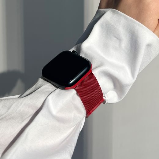 Металлический ремешок CasePro Milanese Loop Red для Apple Watch 45mm | 44mm | 42mm